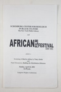 AFRICAN FILM FESTIVAL 2001